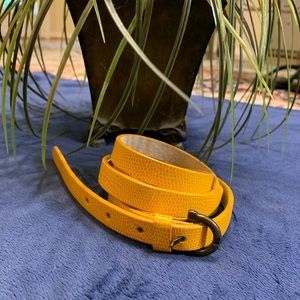 YELLOW Coldwater Creek XL Leather Brass Buckle